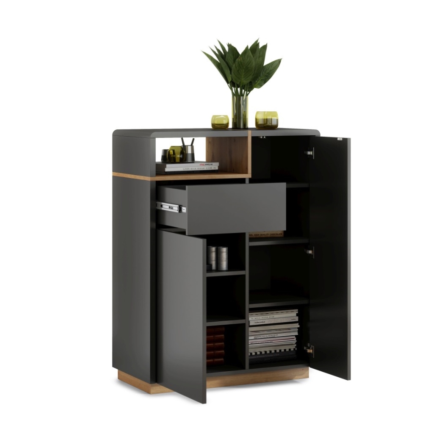 Komoda se zásuvkou FRED 90x120x45 cm antracit/dub artisan