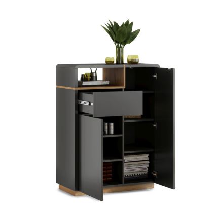 Komoda se zásuvkou FRED antracit/dub artisan