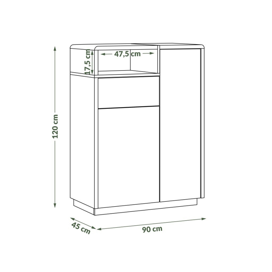 Komoda se zásuvkou FRED bílá/šedá