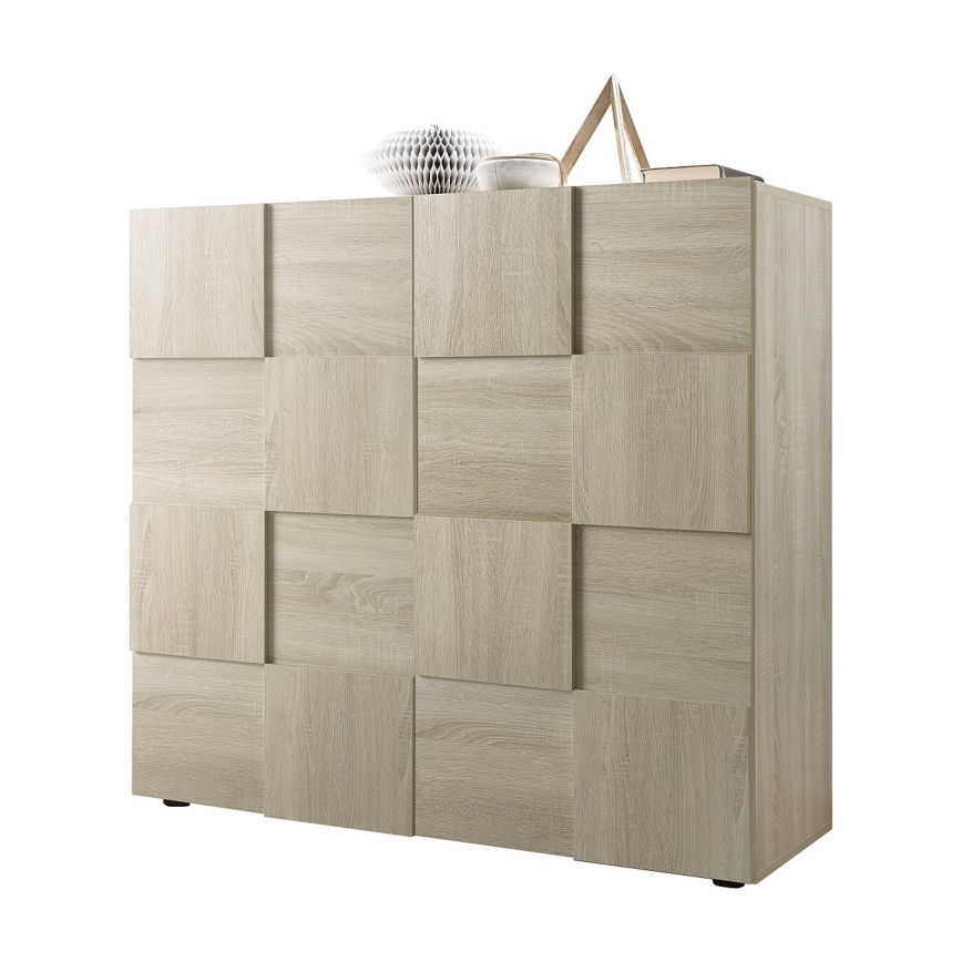 Komoda SERIAN 121x111x43 cm dub sonoma