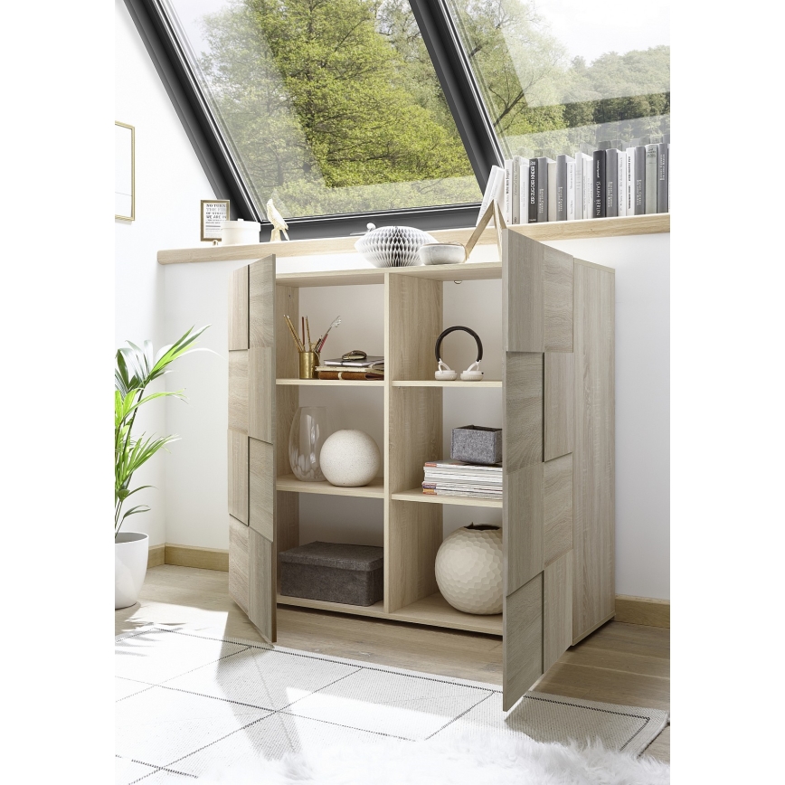 Komoda SERIAN 121x111x43 cm dub sonoma