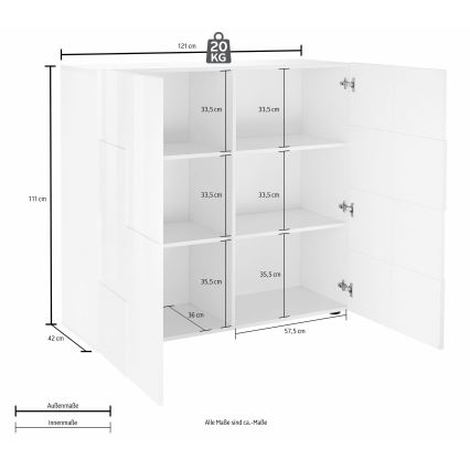 Komoda SERIAN 121x111x43 cm dub sonoma