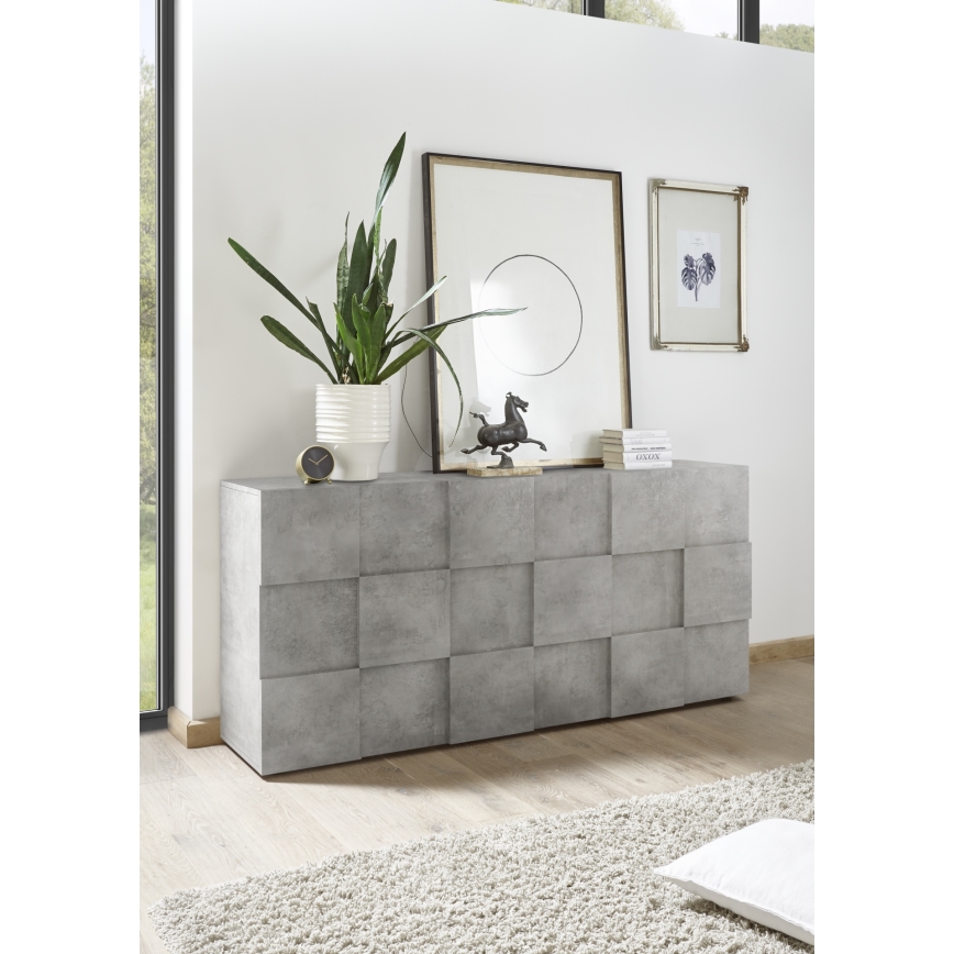 Komoda SERIAN 181x84x43 cm šedá beton