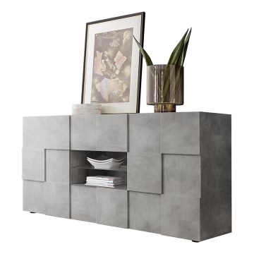 Komoda SERIAN 181x84x43 cm šedá beton