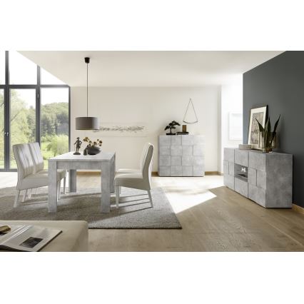 Komoda SERIAN 181x84x43 cm šedá beton