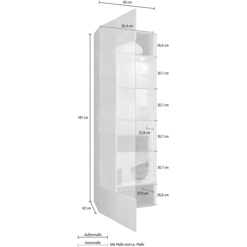 Komoda SERIAN 60x187x43 cm bílá
