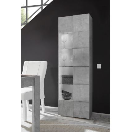 Komoda SERIAN 60x187x43 cm šedá beton