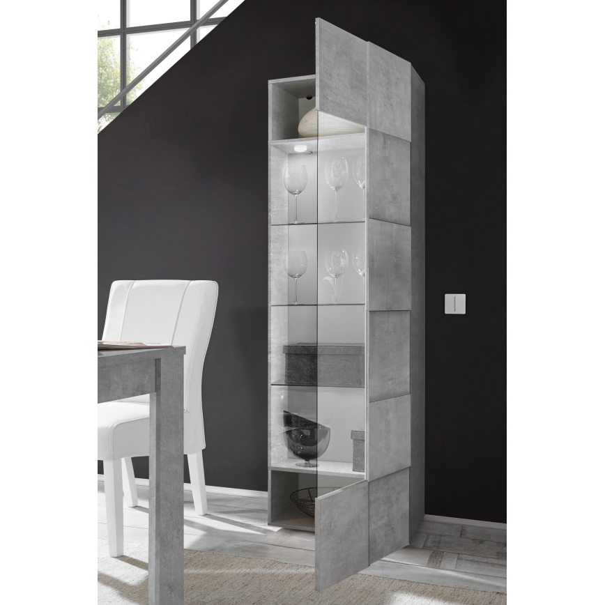 Komoda SERIAN 60x187x43 cm šedá beton