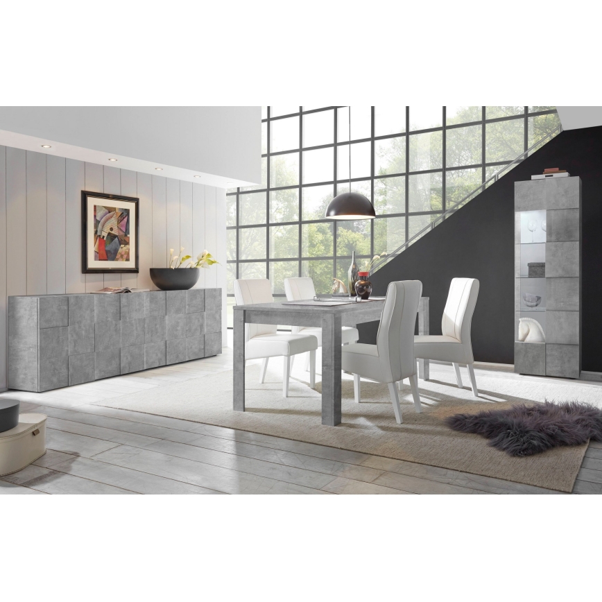 Komoda SERIAN 60x187x43 cm šedá beton