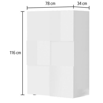 Komoda SERIAN 78x116x34 cm bílá