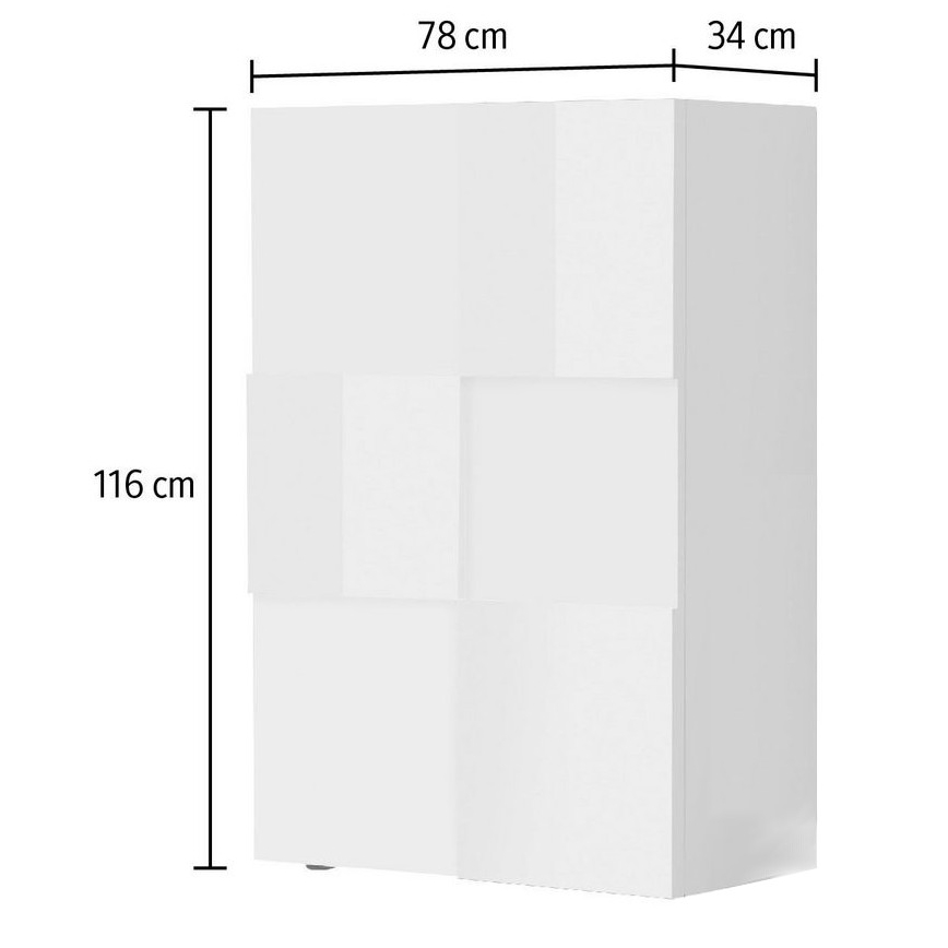 Komoda SERIAN 78x116x34 cm bílá