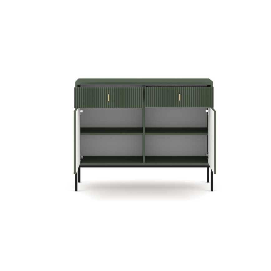 Komoda SUE 104x83x39 cm zelená/černá