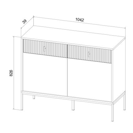 Komoda SUE 104x83x39 cm zelená/černá
