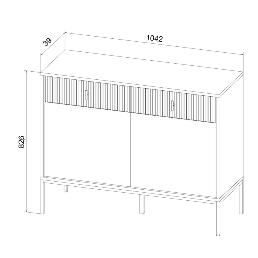 Komoda SUE 104x83x39 cm zelená/černá