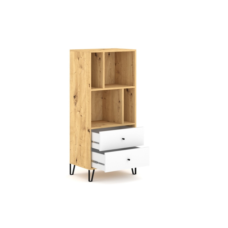 Komoda SULA 64x135x40 cm dub artisan/bílá