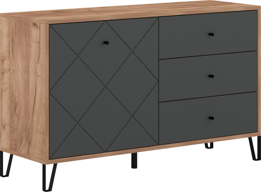 Komoda SULA dub craft/černá