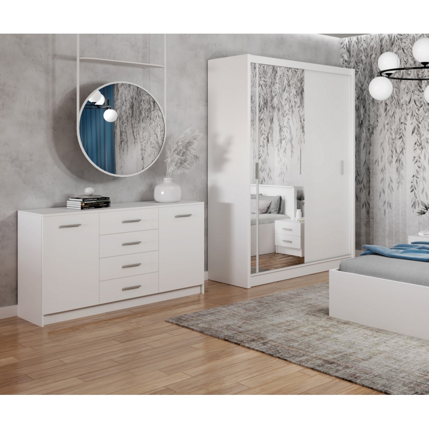 Komoda TAYLER 140x86x47 cm bílá
