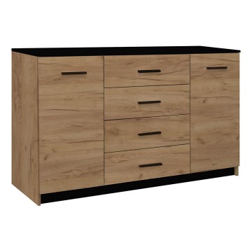 Komoda TAYLER 140x86x47 cm dub craft/černá
