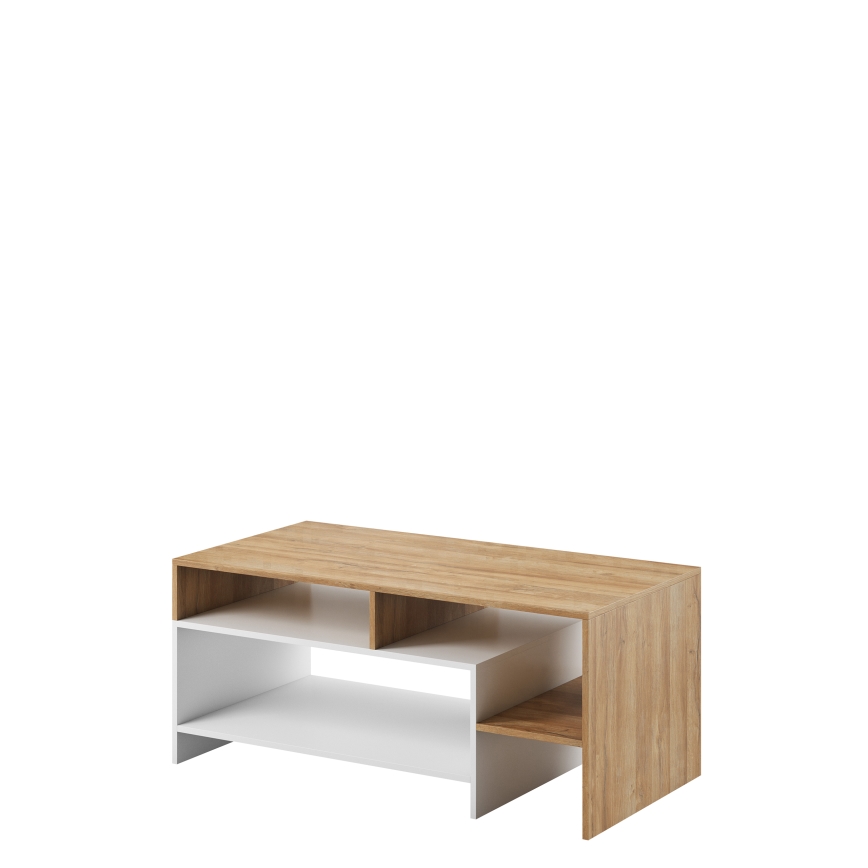 Konferenční stolek ALVA 53x120 cm bílá/dub grande