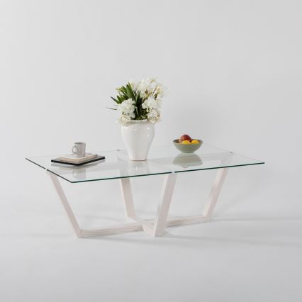Konferenční stolek AMALFI 105x65 cm bílá/čirá