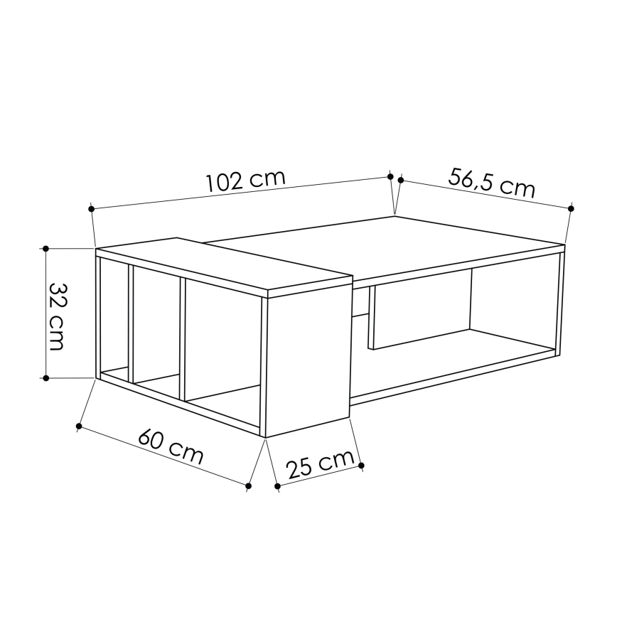 Konferenční stolek ANITA 32x102 cm hnědá/antracit