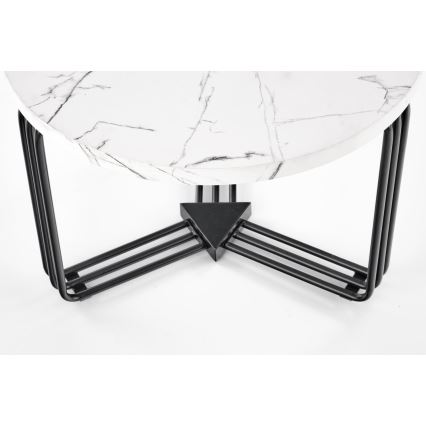 Konferenční stolek ANTICA 55 cm černá/mramor