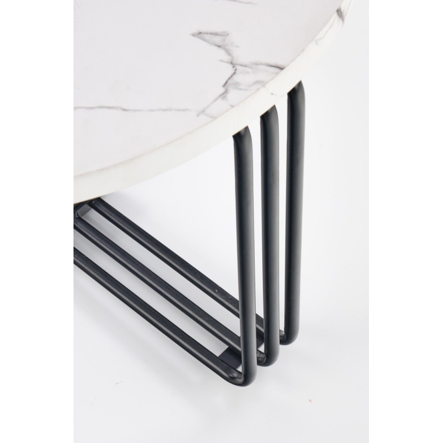 Konferenční stolek ANTICA 55 cm černá/mramor