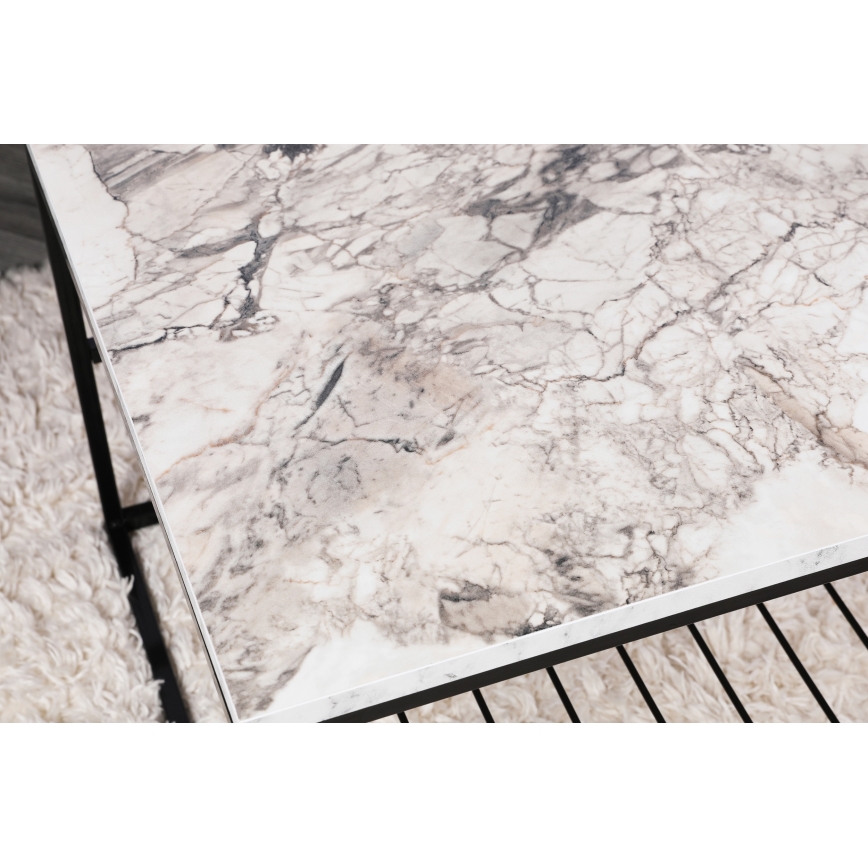 Konferenční stolek ASUDE 95x55 cm černá/bílá