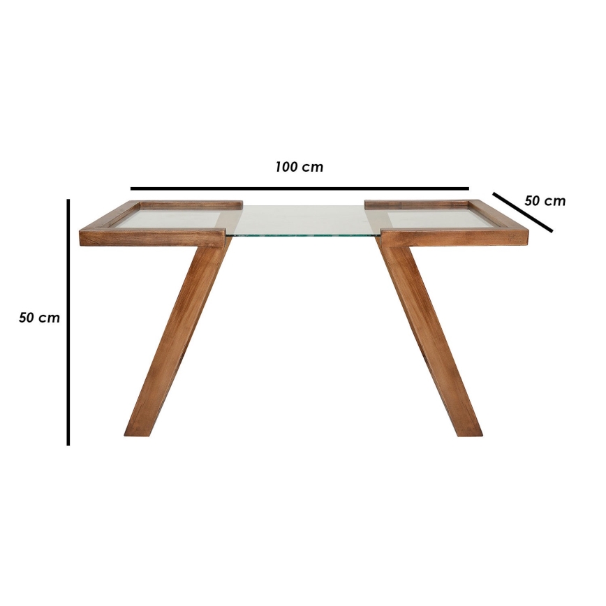 Konferenční stolek ATAR 100x50 cm buk/čirá