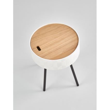 Konferenční stolek AURA 45x38 cm bílá/černá/béžová