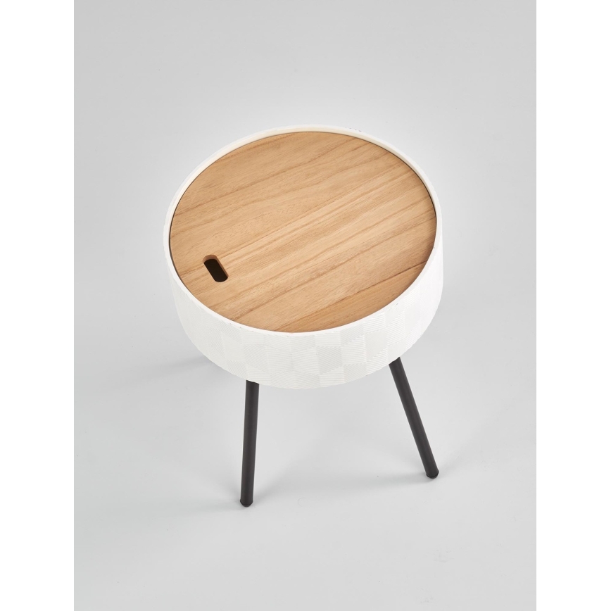 Konferenční stolek AURA 45x38 cm bílá/černá/béžová
