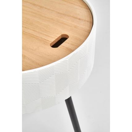Konferenční stolek AURA 45x38 cm bílá/černá/béžová