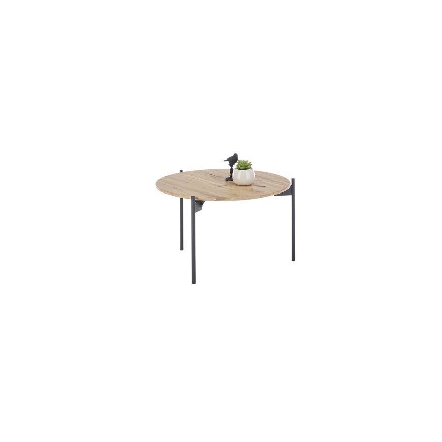 Konferenční stolek AURA pr. 55 cm dub/antracit