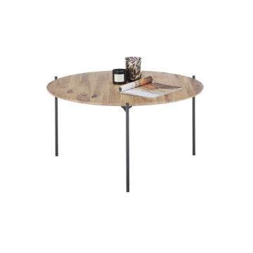 Konferenční stolek AURA pr. 74 cm dub/antracit