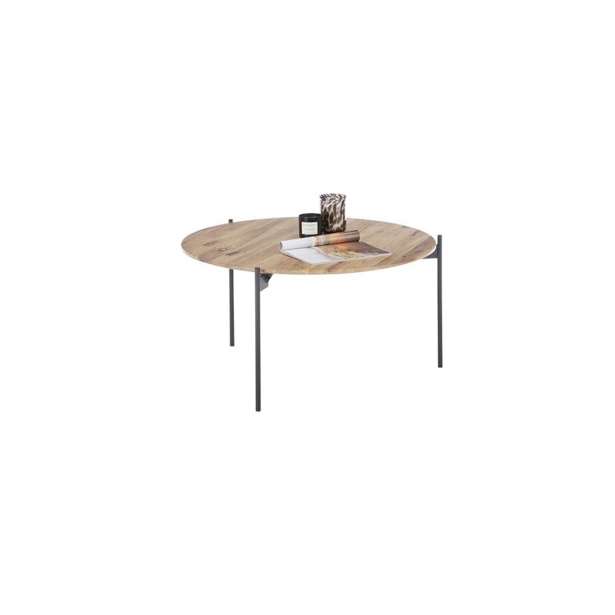 Konferenční stolek AURA pr. 74 cm dub/antracit