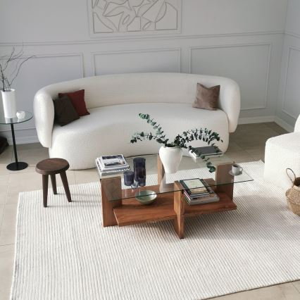 Konferenční stolek BABYLON 105x60 cm hnědá/čirá