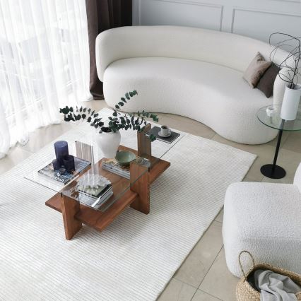 Konferenční stolek BABYLON 105x60 cm hnědá/čirá