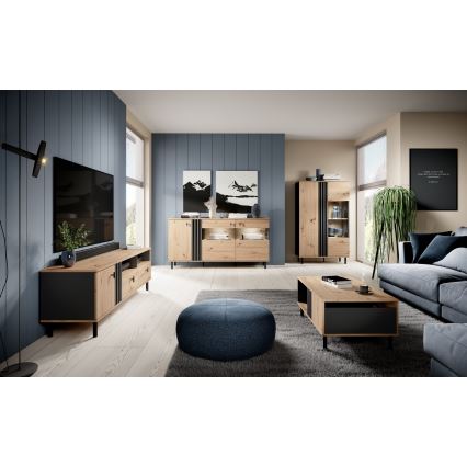 Konferenční stolek BADIA 100x60 cm dub/antracit