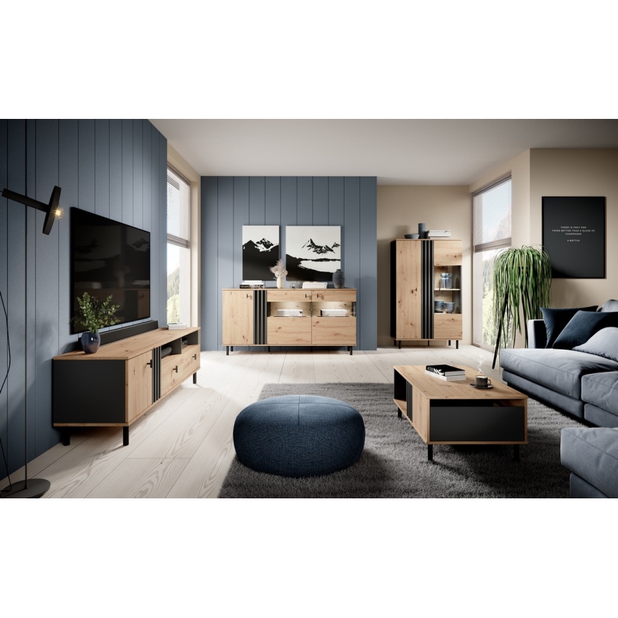 Konferenční stolek BADIA 100x60 cm dub/antracit