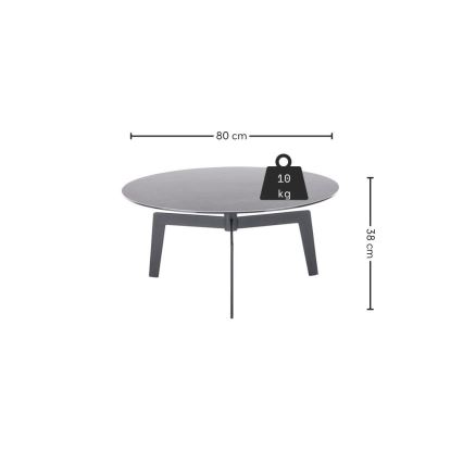 Konferenční stolek BALANCE pr. 80 cm šedá/antracit