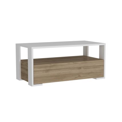 Konferenční stolek BALINA 40x90 cm bílá/hnědá