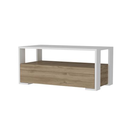 Konferenční stolek BALINA 40x90 cm bílá/hnědá