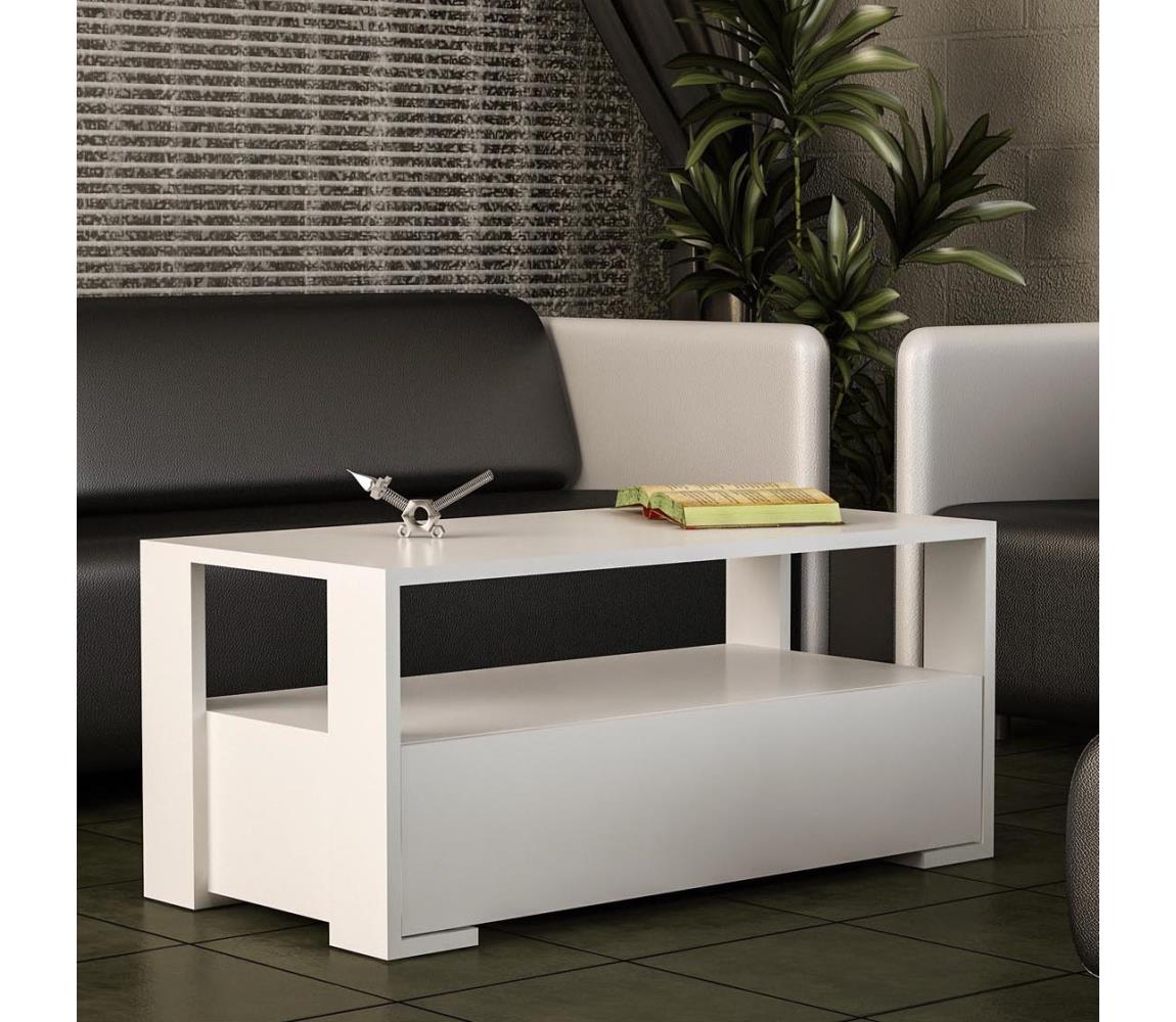  Konferenční stolek BALINA 40x90 cm bílá 