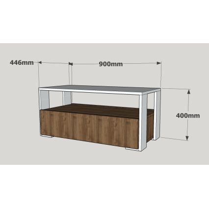 Konferenční stolek BALINA 40x90 cm bílá