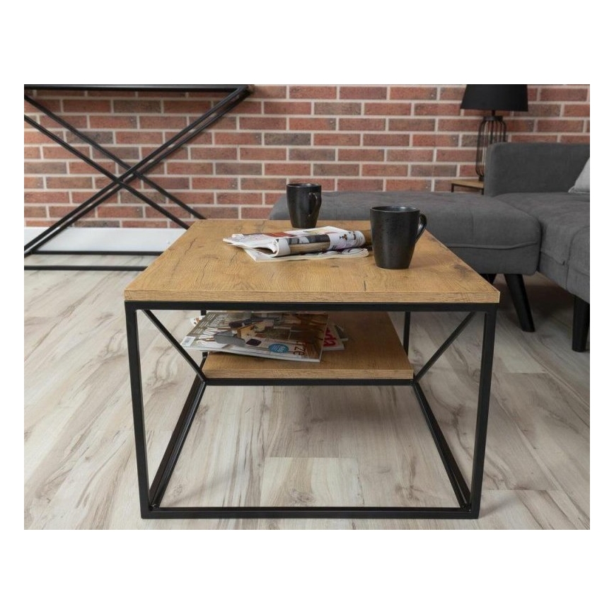Konferenční stolek BASICLOFT 40x80 cm černá/hnědá
