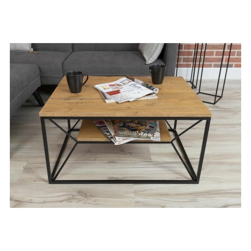 Konferenční stolek BASICLOFT 40x80 cm černá/hnědá