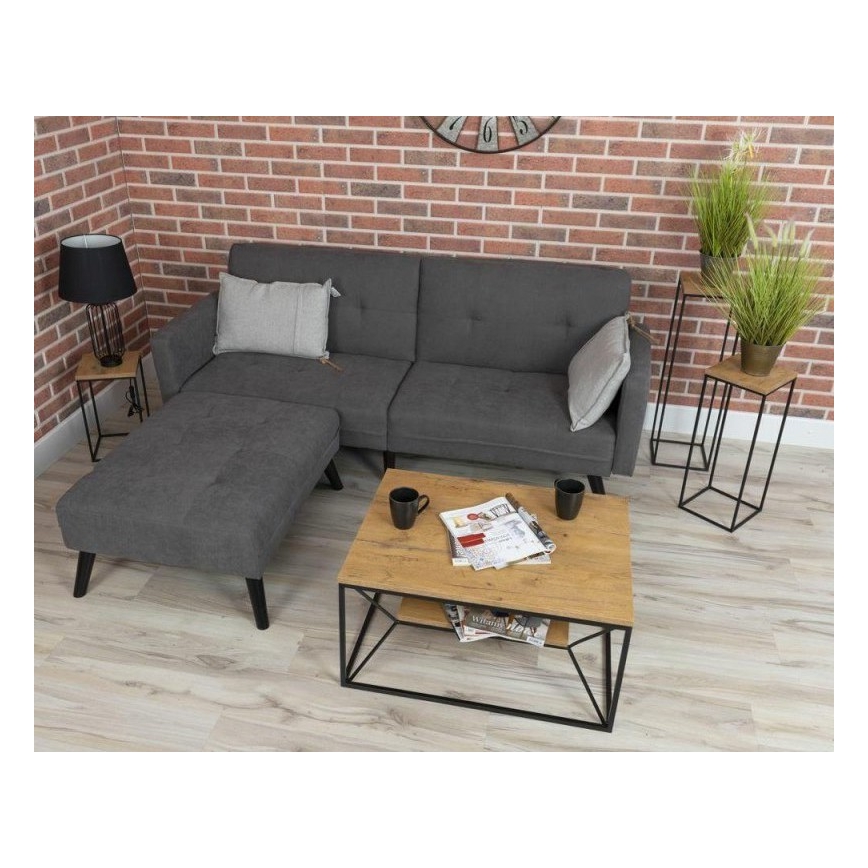 Konferenční stolek BASICLOFT 40x80 cm černá/hnědá
