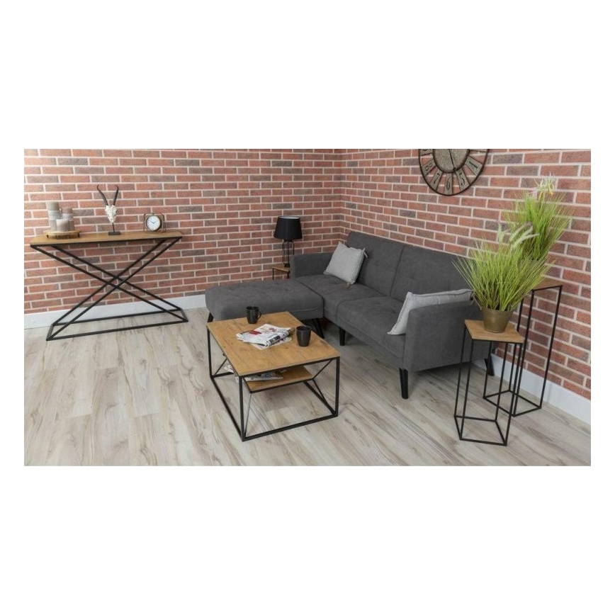 Konferenční stolek BASICLOFT 40x80 cm černá/hnědá