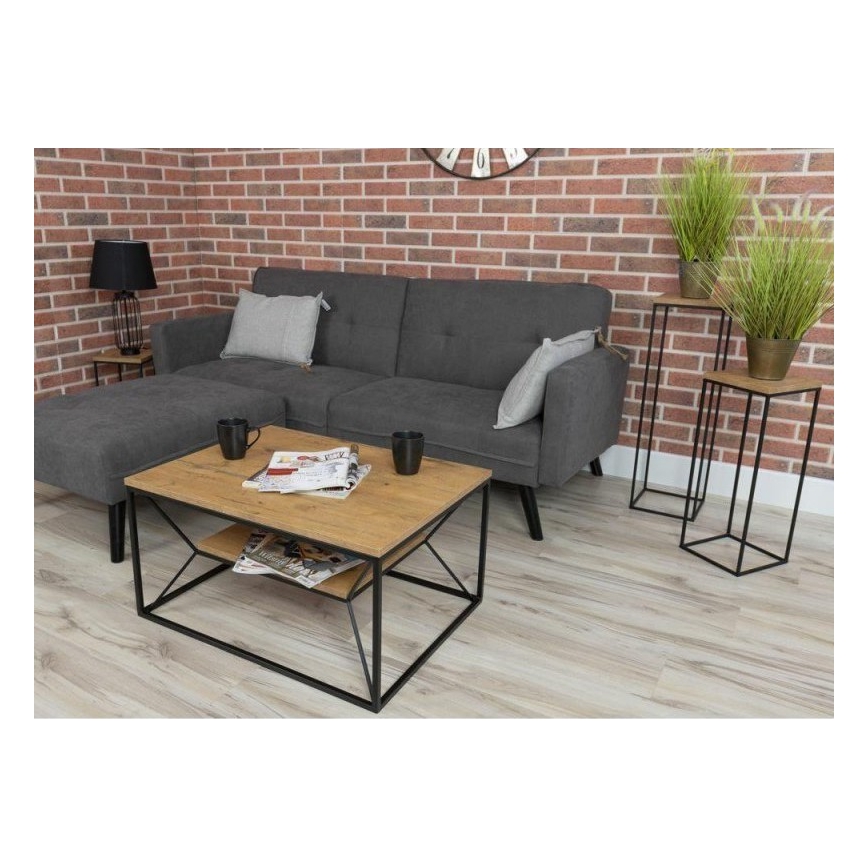 Konferenční stolek BASICLOFT 40x80 cm černá/hnědá