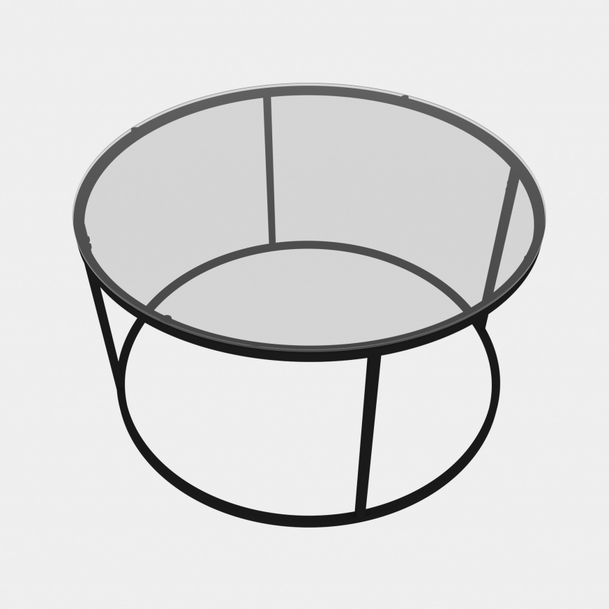 Konferenční stolek BERLIN 60 cm černá/čirá